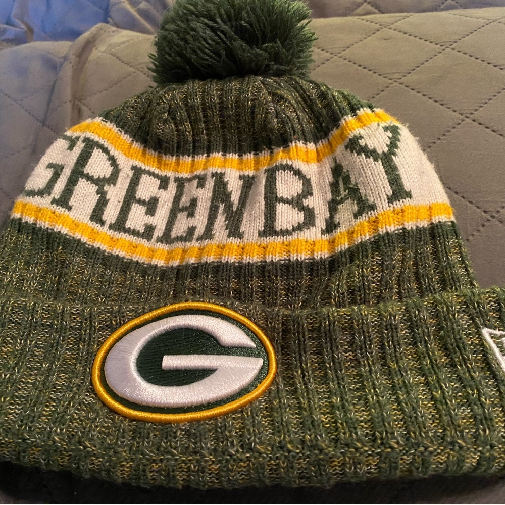 New Era Green Bay Packers Knit Beanie Tobaggen Hat